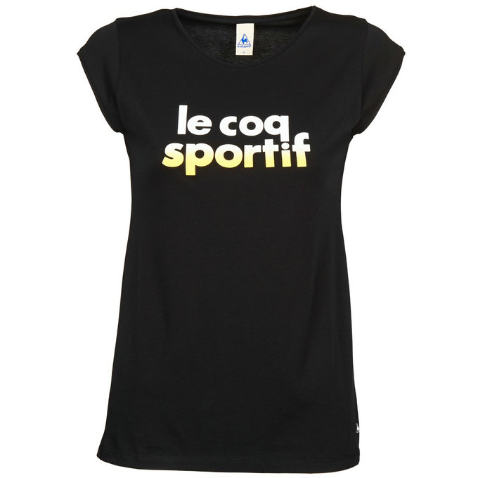 Le Coq Sportif Apres-Sport Logo Daruta Tee Ss W Noir - T-Shirts Manches Courtes Femme